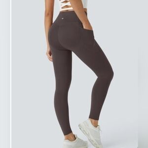 NWT Halara UltraSculpt Pocket Leggings Sz L Hazelnut Black